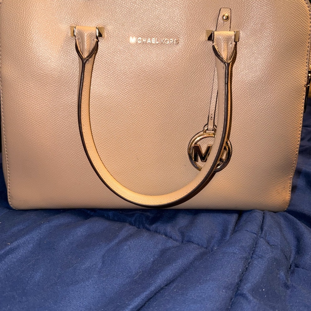 Michael Kors Beige Leather Satchel